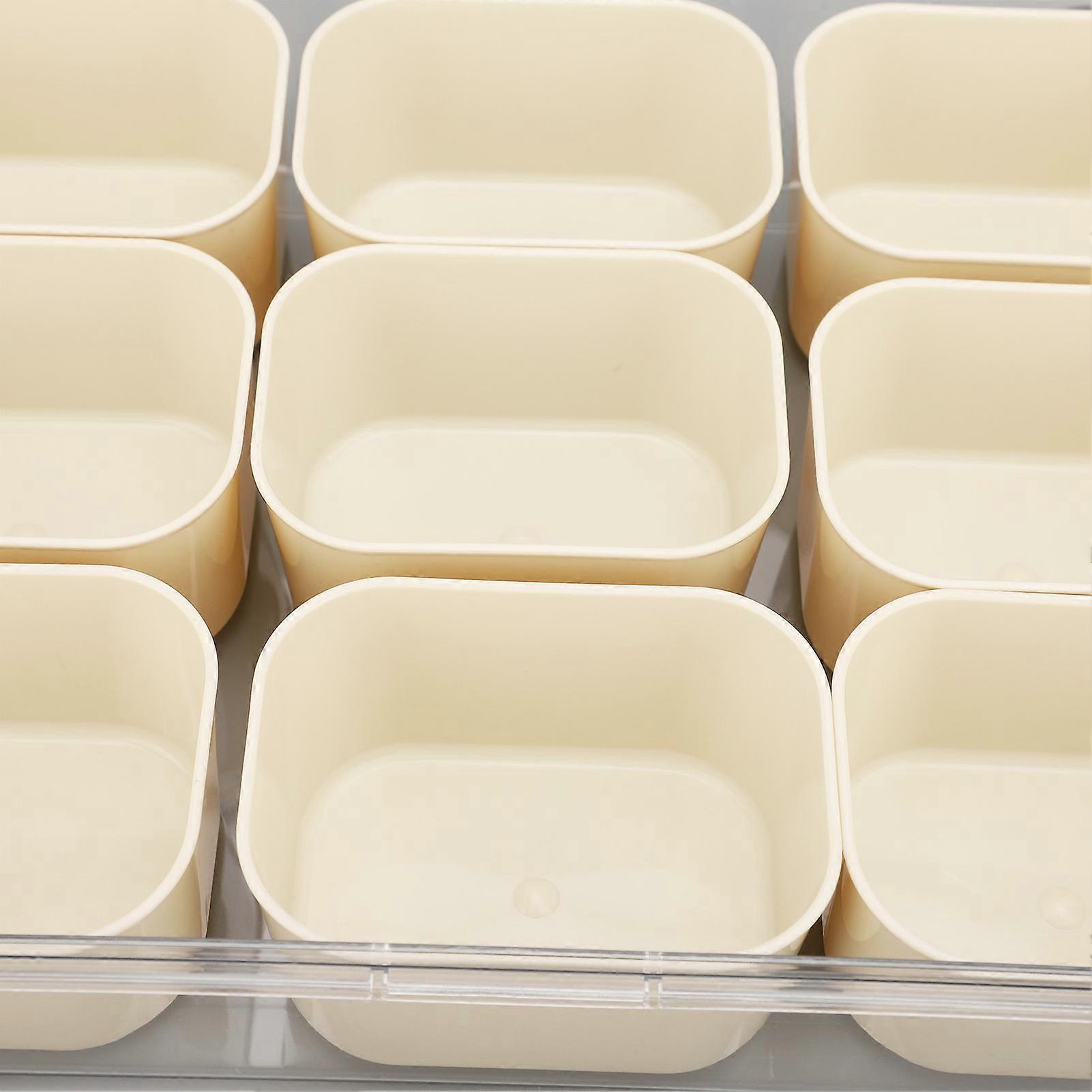 Portable Snack Box Divided Serving Tray with Lid and Handle 9 Compartments Food Container for Candy Fruits Nuts Seasonings