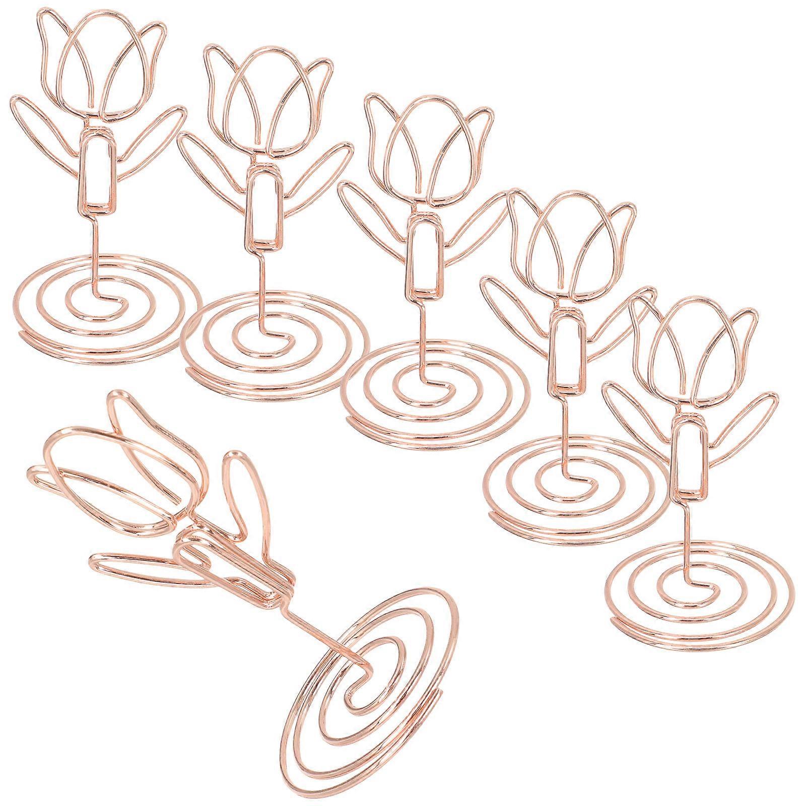 10pcs Flower Shaped Table Number and Place Card Holders for Wedding Photo Displays