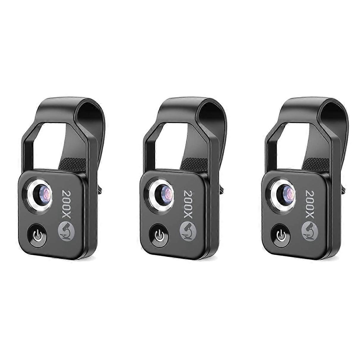 3X 200X Cell Phone Microscope Accessory with Window Microscope, Portable Mini Digital Microscope wit