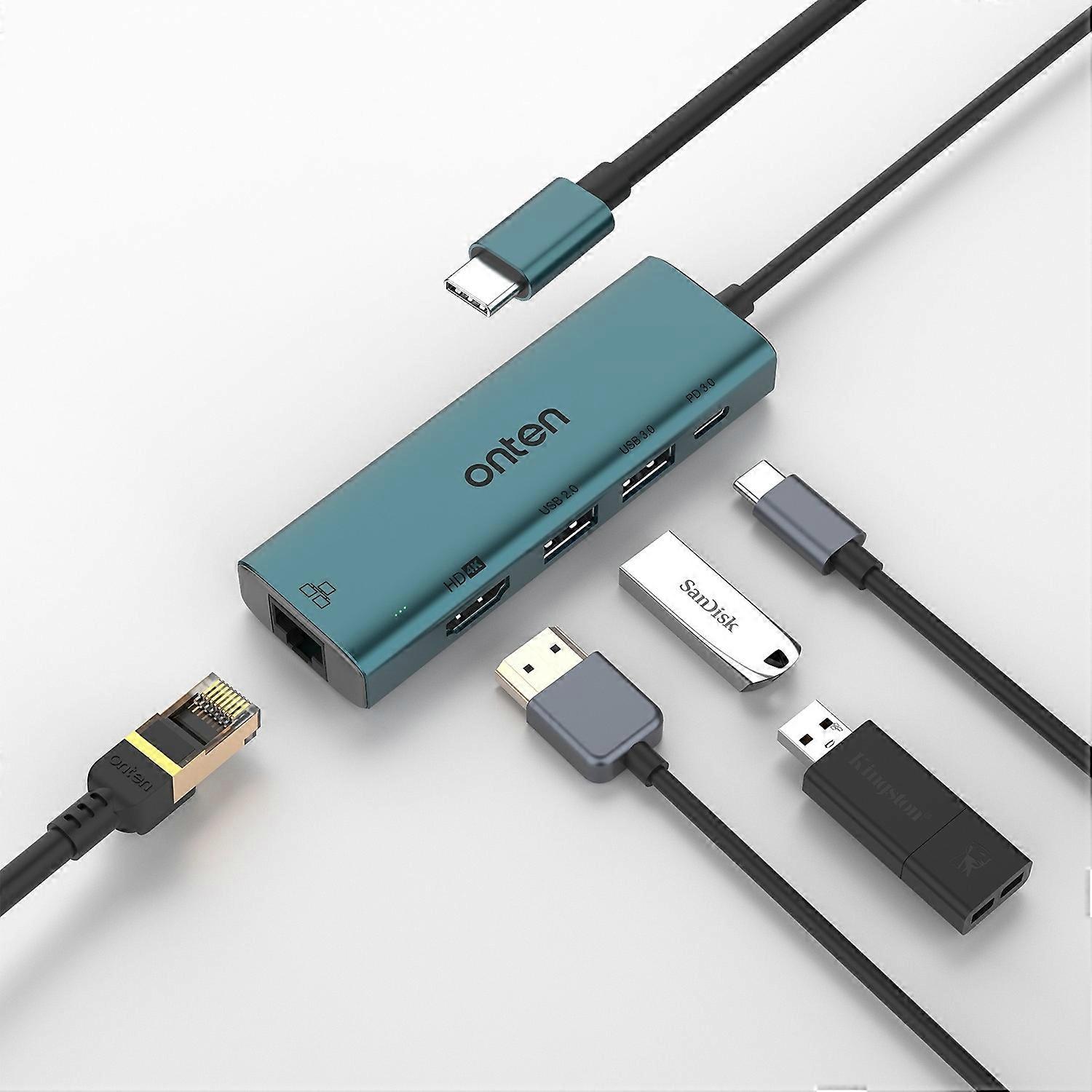 Onten UC125 Type-C to HDMI+USB3.0+PD3.0 Multi-function HUB UC125