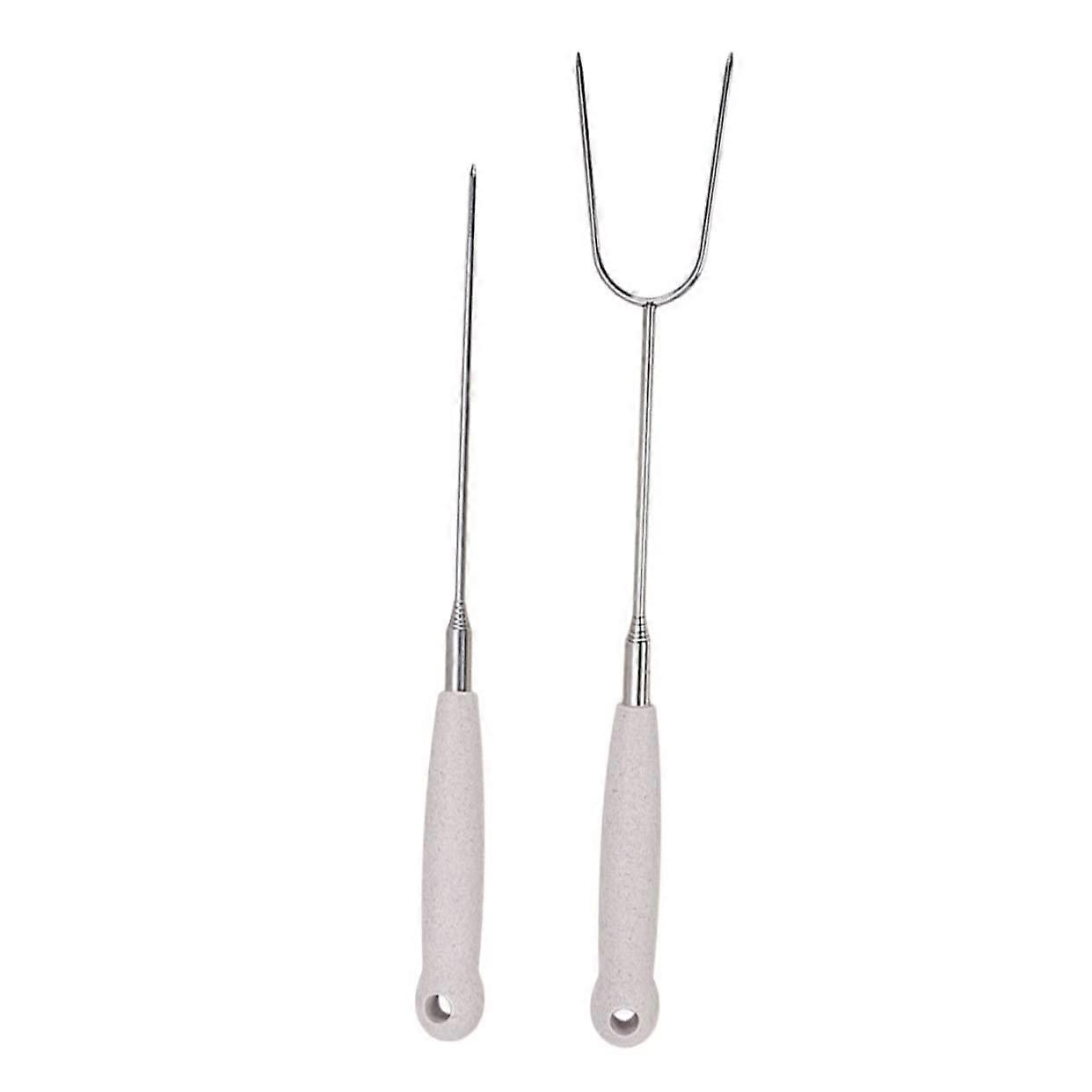 Grill Forks 2-Piece Telescopic Multifunctional BBQ Tool For Camping And Grilling Parties