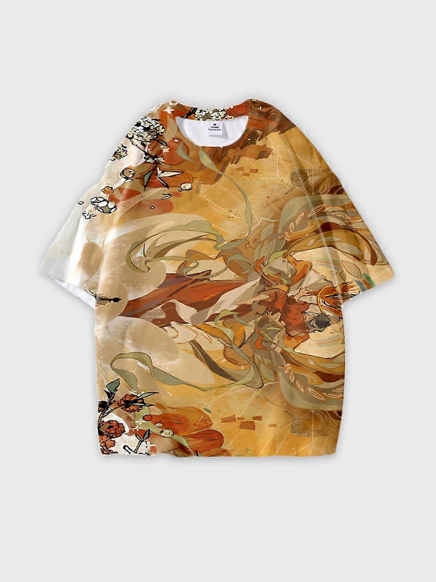 T-shirt round neck Role Pattern loose short sleeve E727