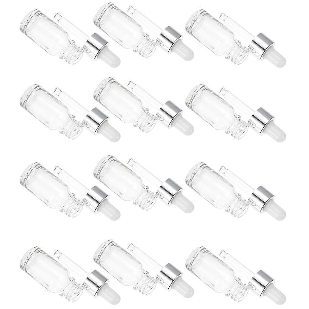12Pcs Portable Glass Dropper Bottles for Essential Oils Perfume with Plastic Dropper Small Size