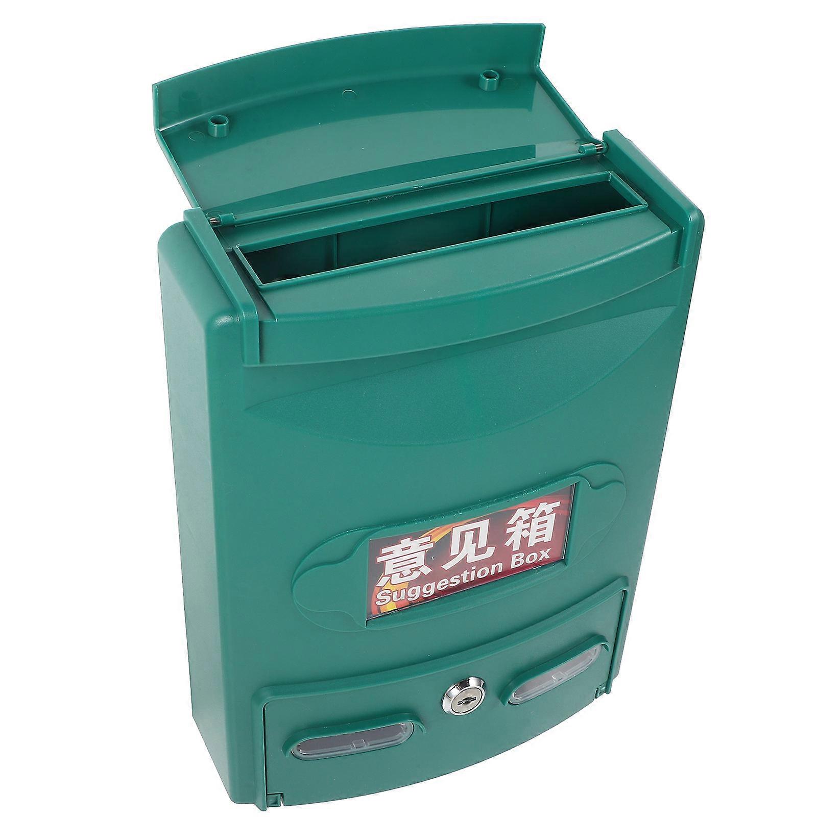 Post Box Locking Multifunctional Rectangular Stylish Design 29.10X21.60X8.50CM Green 1Pack