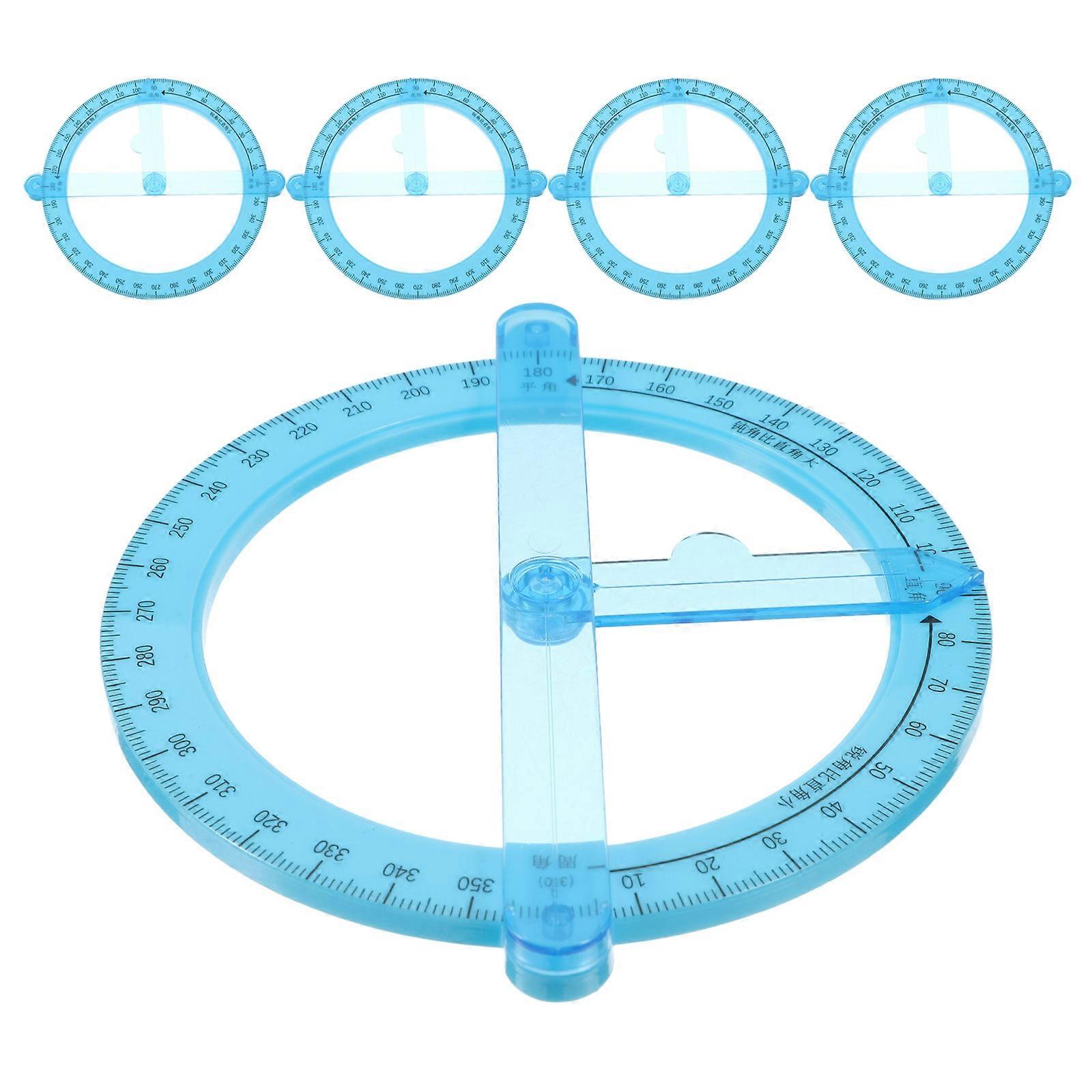 Helix Circle Maker Tool Circular Movable Angle Protractor For Office Work And Construction Blue 58x51x02in 5Pcs