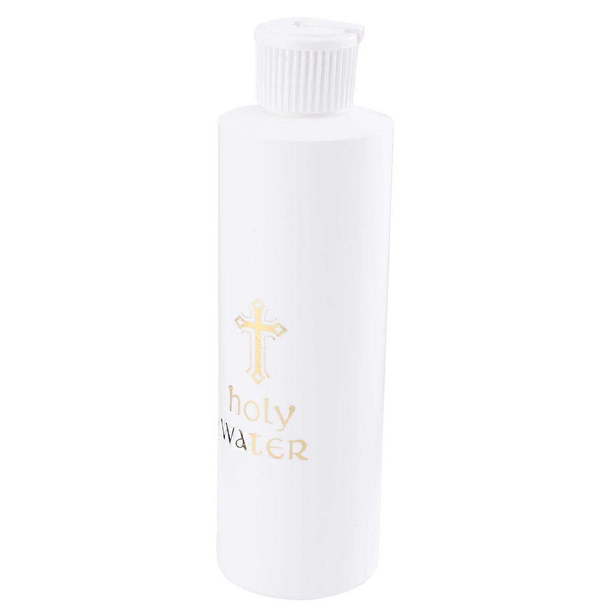 2pcs Cylindrical Holy Water Bottles with Jesus Cross Design Travel Exorcism Containers (Without Holy Water)
