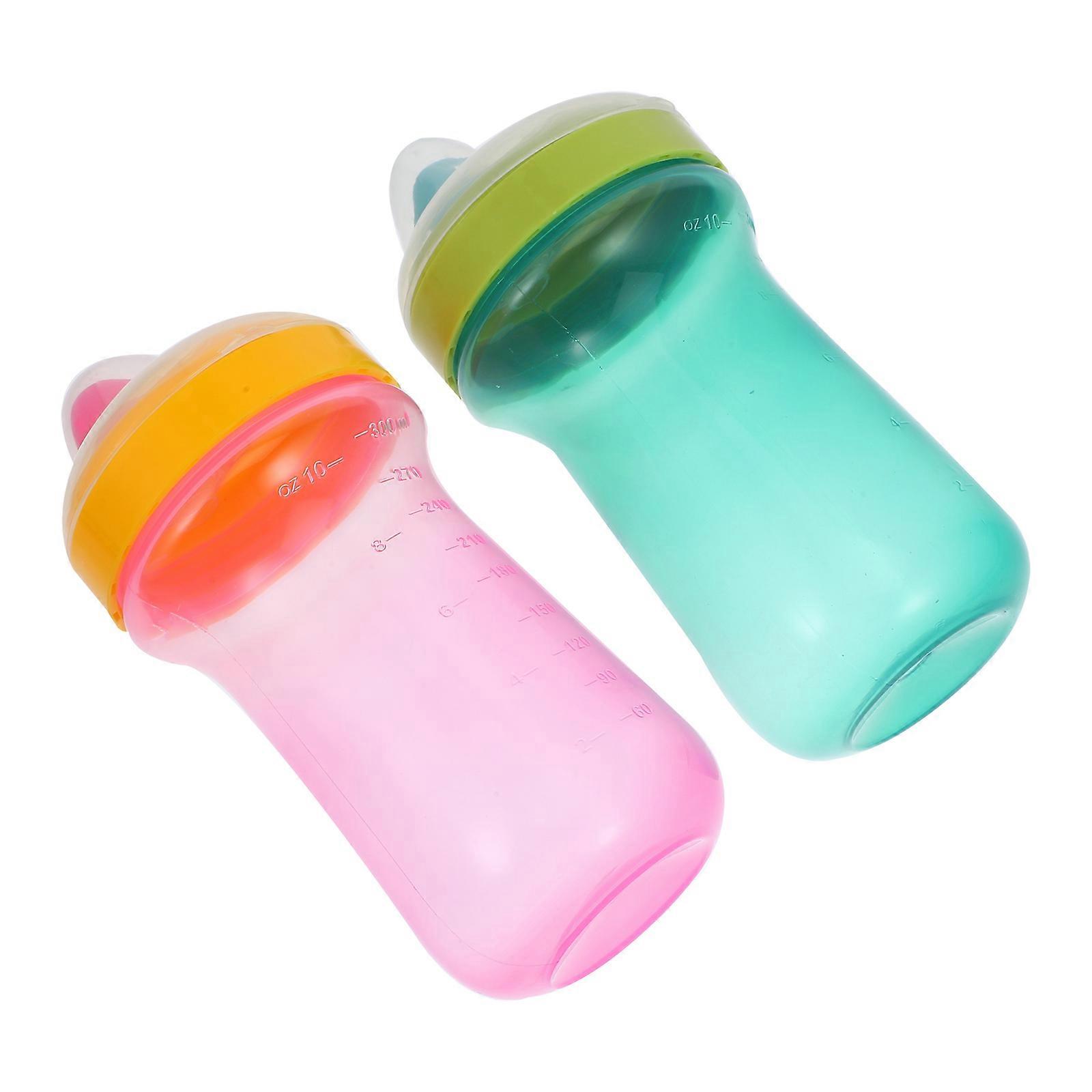 2pcs Sippy Training Cups for Boys & Girls Silicone Water Bottles with Spill Proof Design, Portable, Safe PP Material, Encourages Independent