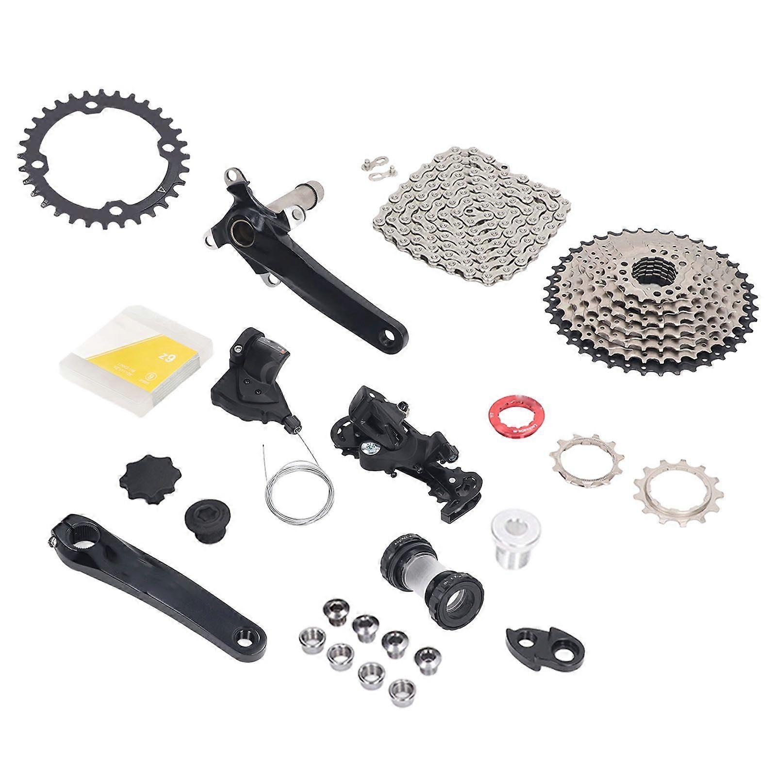9 Speed Groupset 11 To 40T Bike Speed Cassette Crank Shift Lever Rear Derailleur Chain Set 32T Crankset