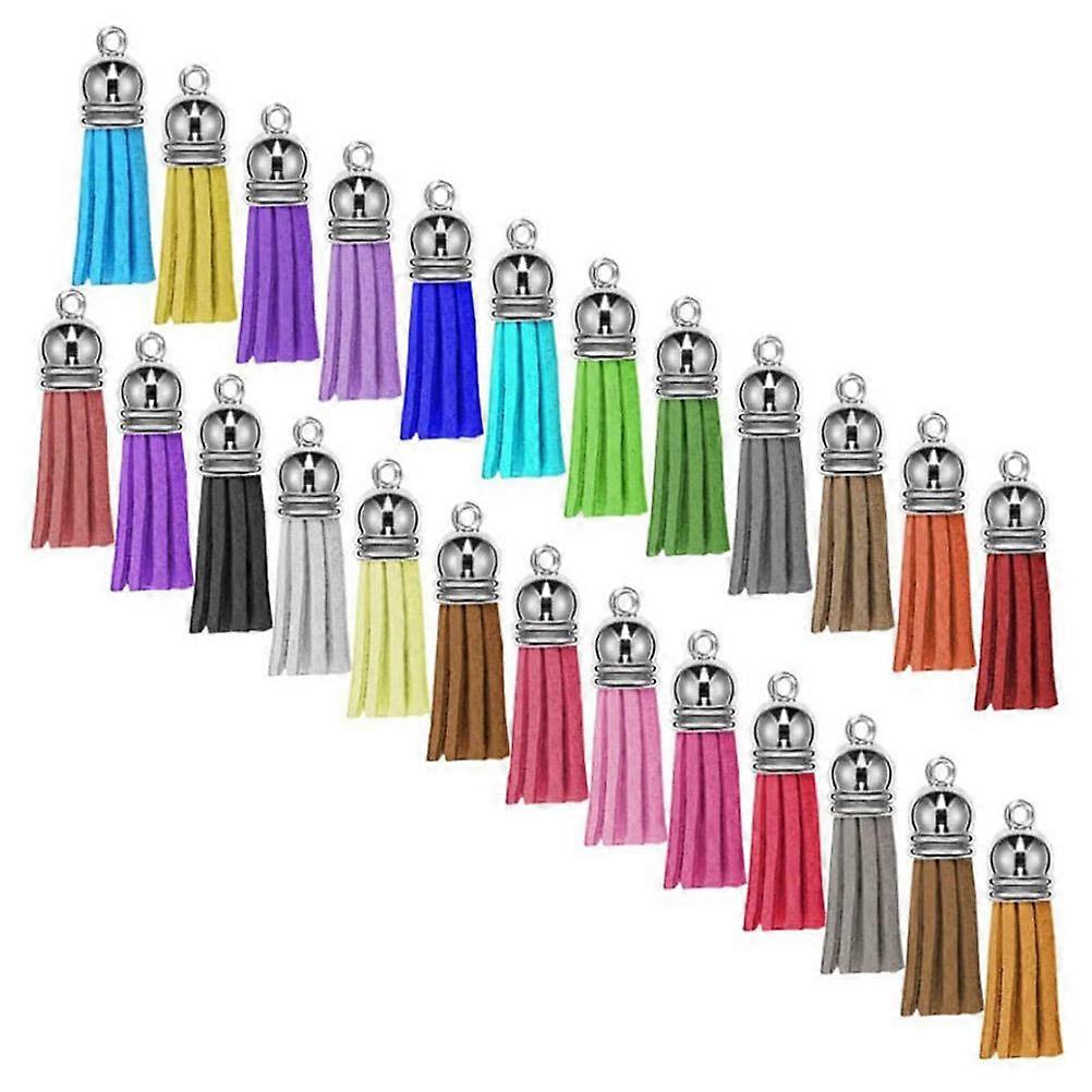 Tassels For Crafts Diy Tassel Key Chain Pendants Pu Material Jewelry Makers Elegant Design Assorted Color 50 Sets