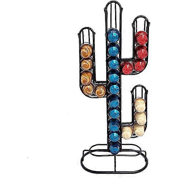 Cactus Shaped Coffee Capsule Holder, Black Iron