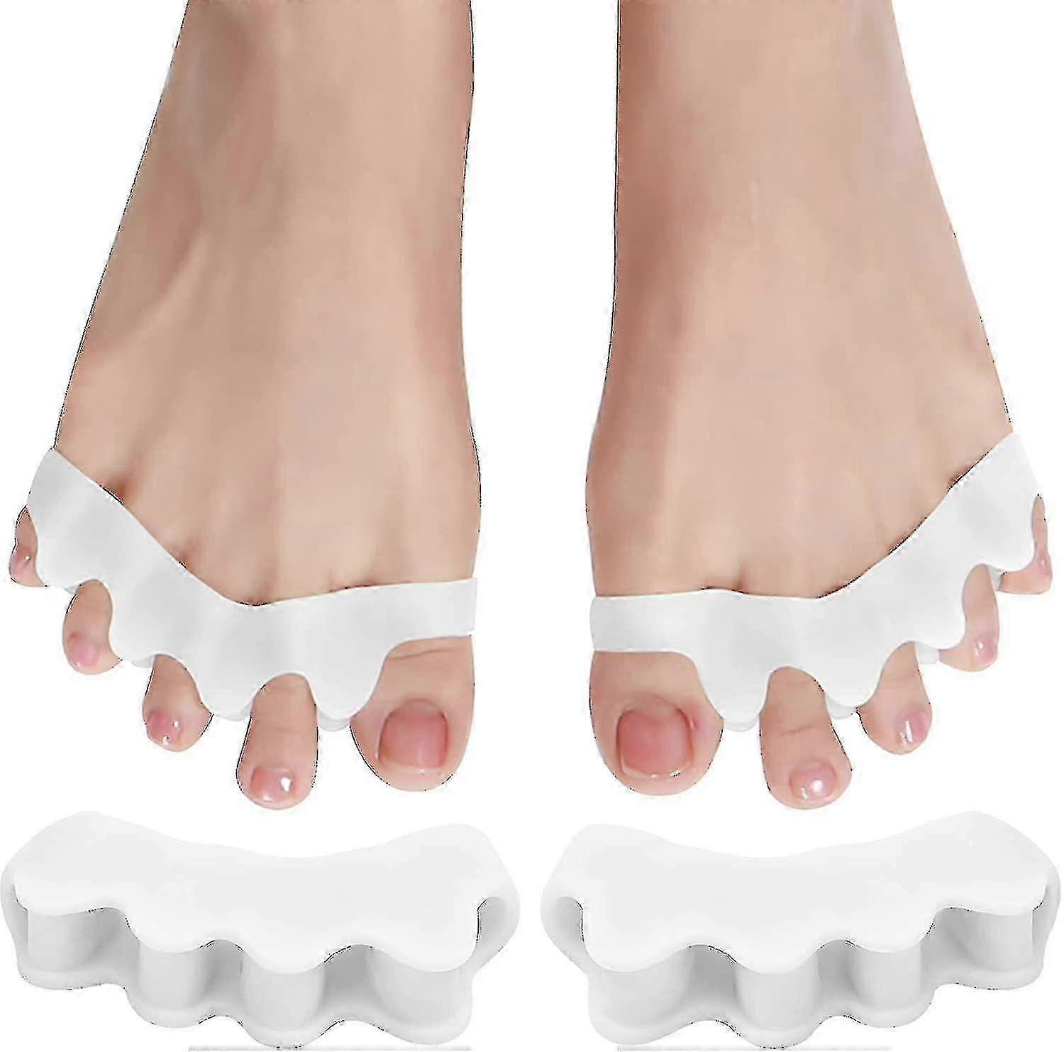 2 Pairs Silicone Toe Spreaders for Bunion Relief & Toe Alignment - Comfortable Toe Separators for Hallux Valgus Correction