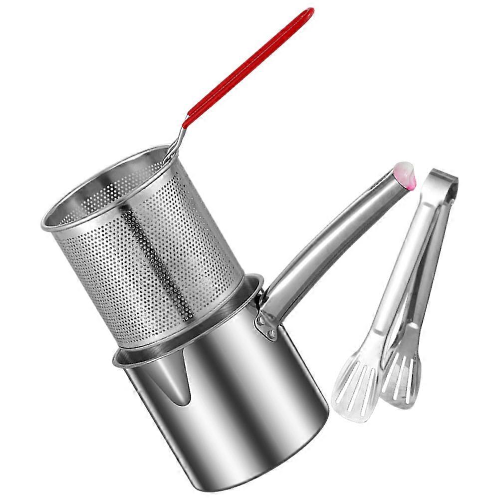 Stainless Steel Deep Fryer Compact Capacity Kitchen Appliance For Home Use 24X5X4.5CM Deep Frying 1 Set