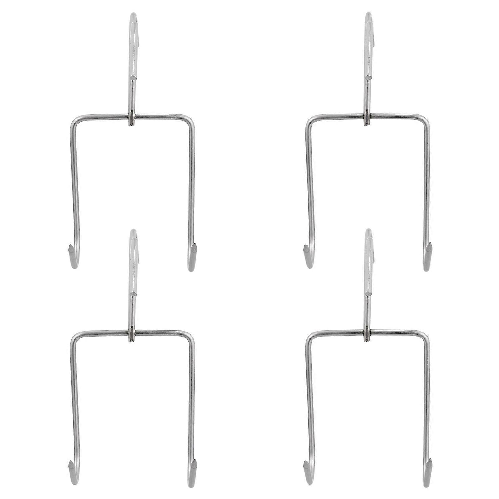 Stainless Steel Hooks Set of 4 for Hanging Meat Ideal for BBQ Drying Processing and Smoking Silver