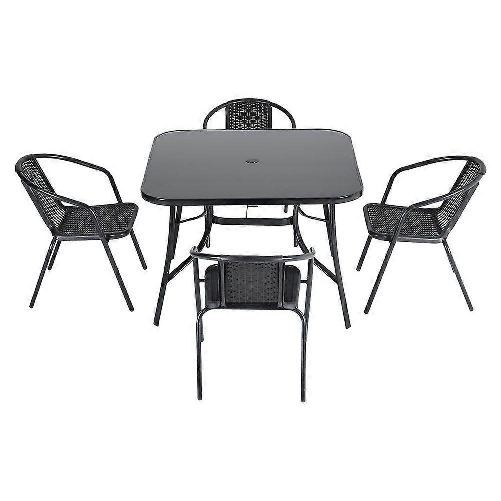 Set of 5 Outdoor Square Dinner Table Set