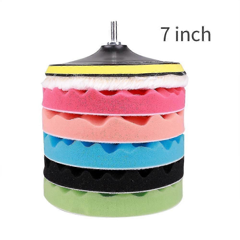 7pcs 3''5''6''7'' Car Polishing Pad Buffing Sponge Set Auto Polisher Waxing Buffer Compound Polishing for Car Repair Tools Edition 0801