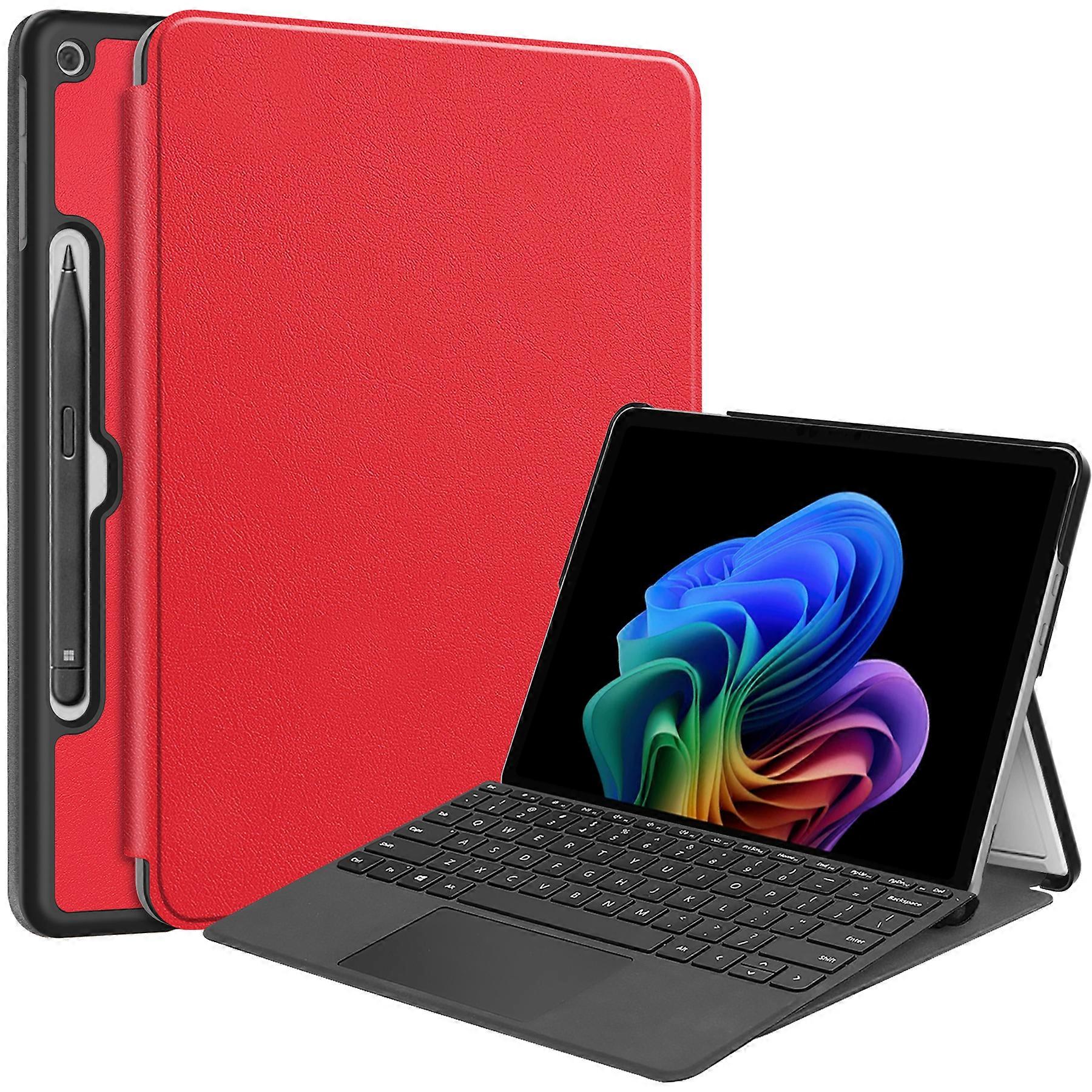 TKdaddy For Microsoft Surface Pro 12inch Case PU Leather Folding Stand Folio Tablet Cover Red