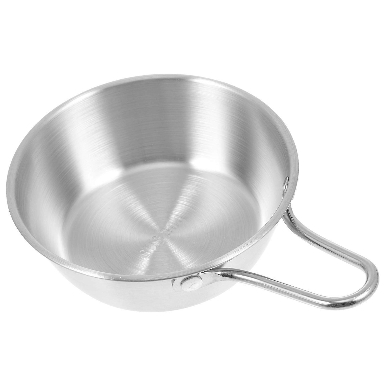 Retro Style Stainless Steel Soup Bowl Non-Slip Bottom Ideal For Custard Home Use 17.00X8.70X4.00Cm 1Pc
