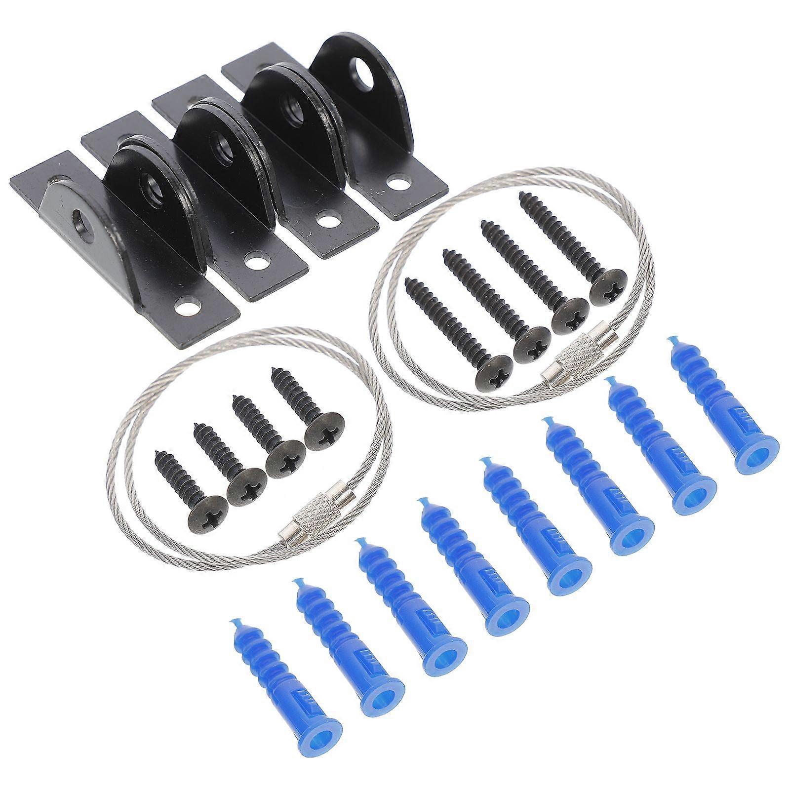 Furniture Anchors Durable Baby Proofing Straps For Bookcases And Dressers 5X1.7X1.6CM Black Color 2 Sets