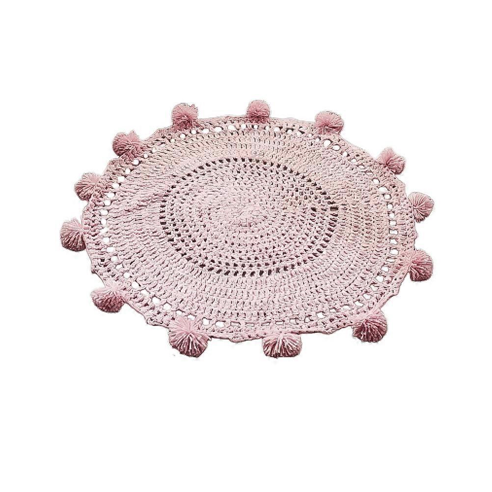 Kids Carpet Round Floor Mat 80Cm Diameter Pink Soft Comfort For Bay Window 1Pack