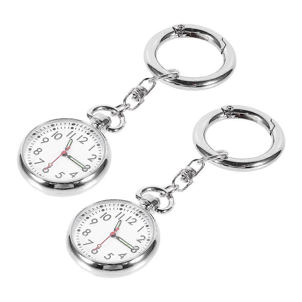 Nurse Watch with Silver Zinc Alloy Chain for Exam Timing and Daily Use 2 Pieces