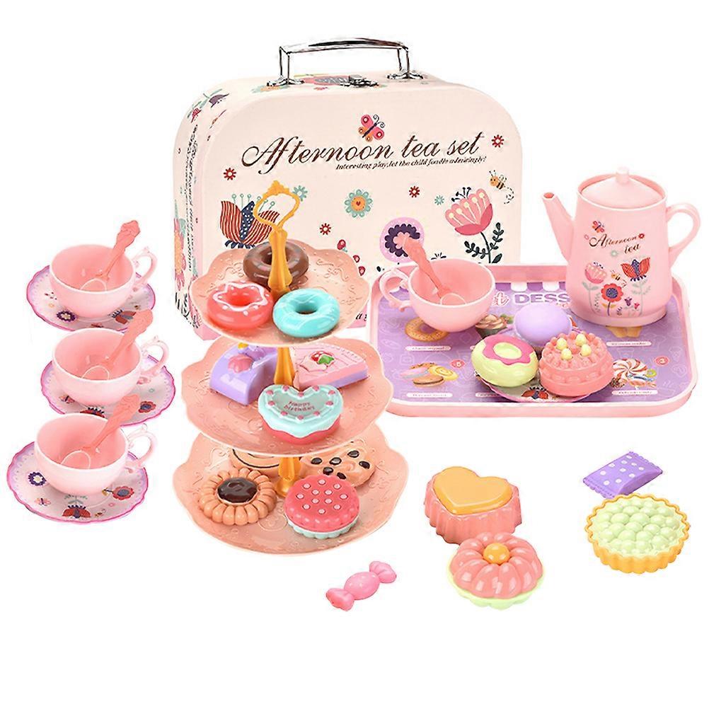 1 Set Afternoon Tea Playset with Lightweight Teapot for Pretend Play Dessert Kitchen Accessories Roleplay Fun