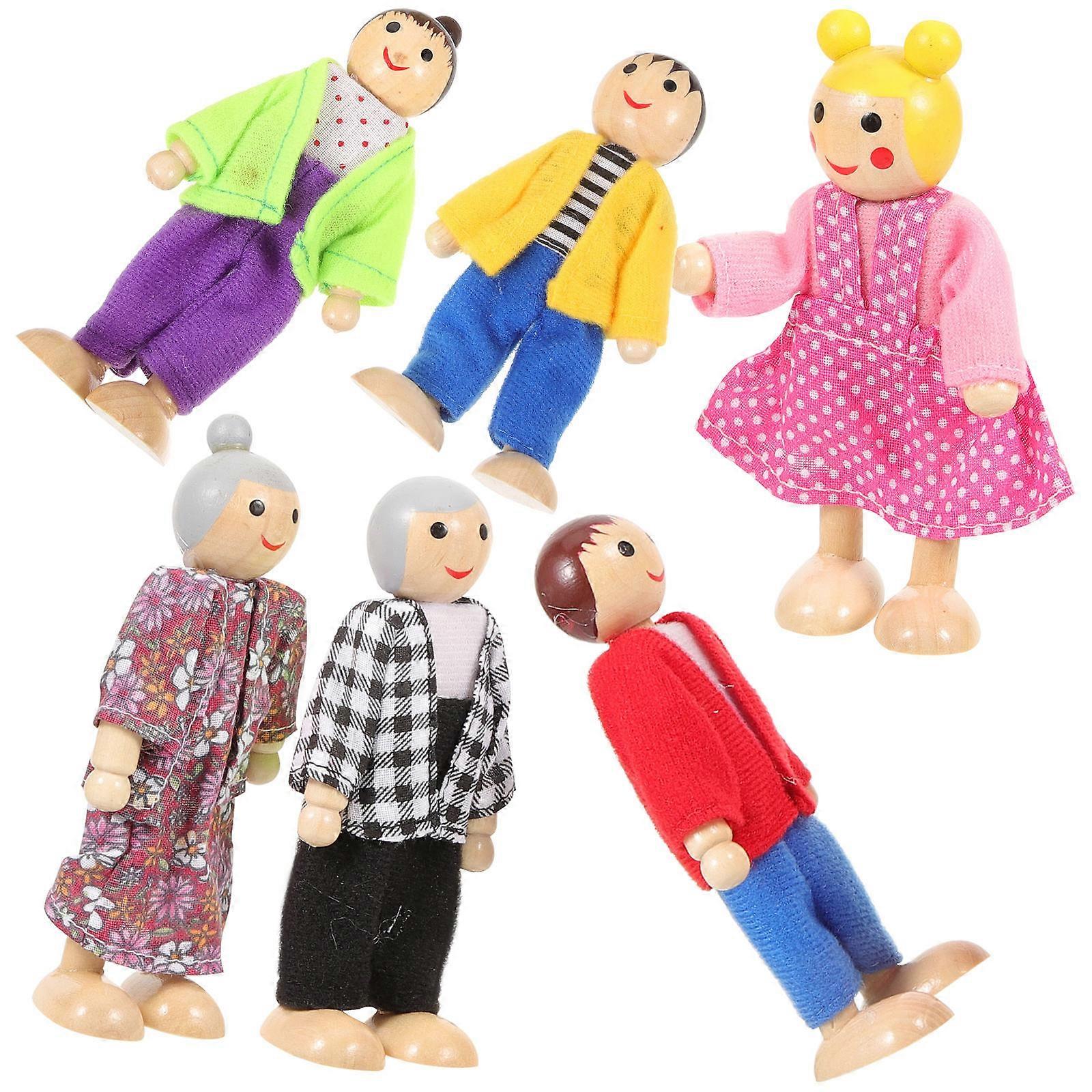 It looks like you're describing a product listing or title for **wooden dollhouse family figures**. To make this more effective for a product listing