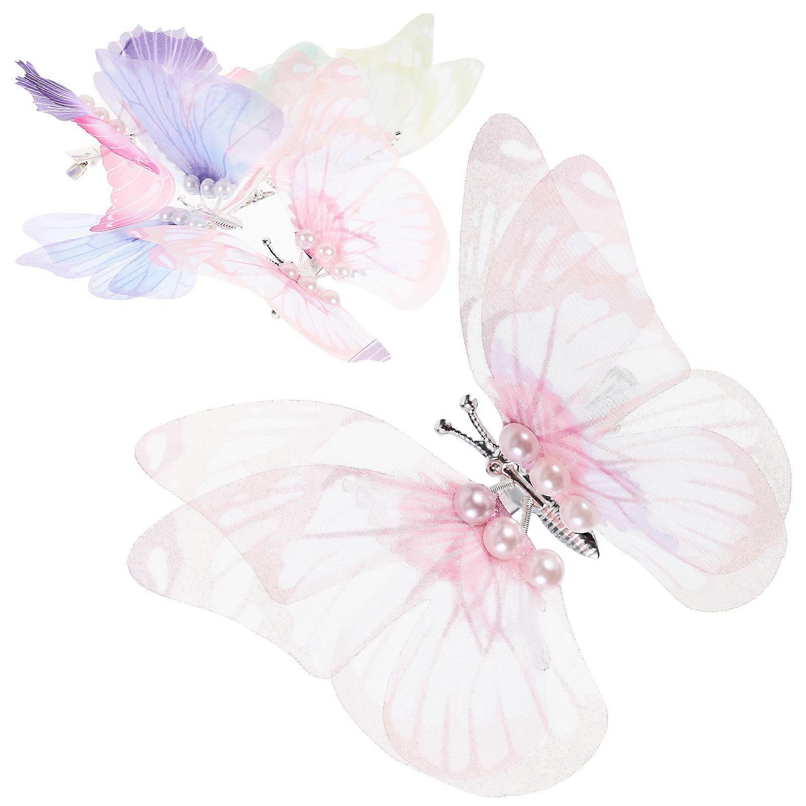 5PCS Butterfly Hair Clips Spring Hairpins Gradient Color Hair Accessories for Daily Wear Parties Special Occasions