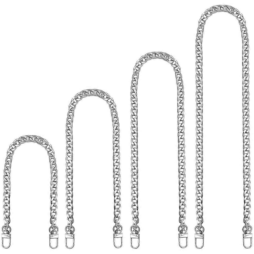 Silver Metal Purse Chain Strap for Handbag Crossbody Bag with Delicate Texture and Strong Ornamental Effect 4 Pieces