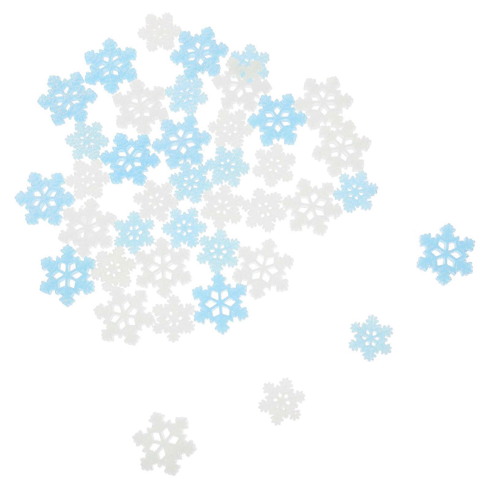 Christmas Decorative Snowflakes 80Pcs Multi-Function Flatback Charms For Craft Supplies DIY Projects