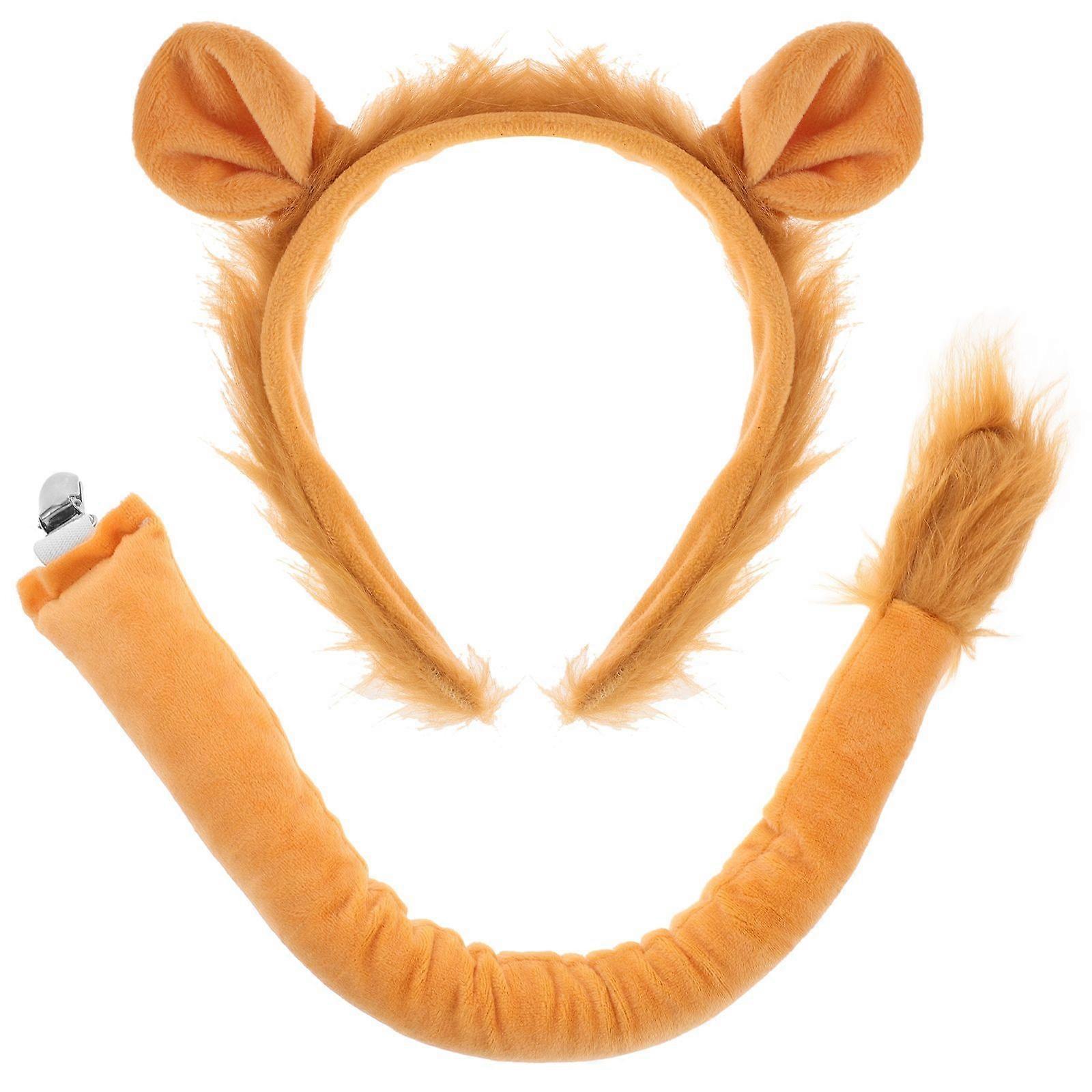 1 סט חמוד בעלי חיים קוספליי אביזר אריה אוזן סרט וזנב בעלי חיים תלבושות אביזר