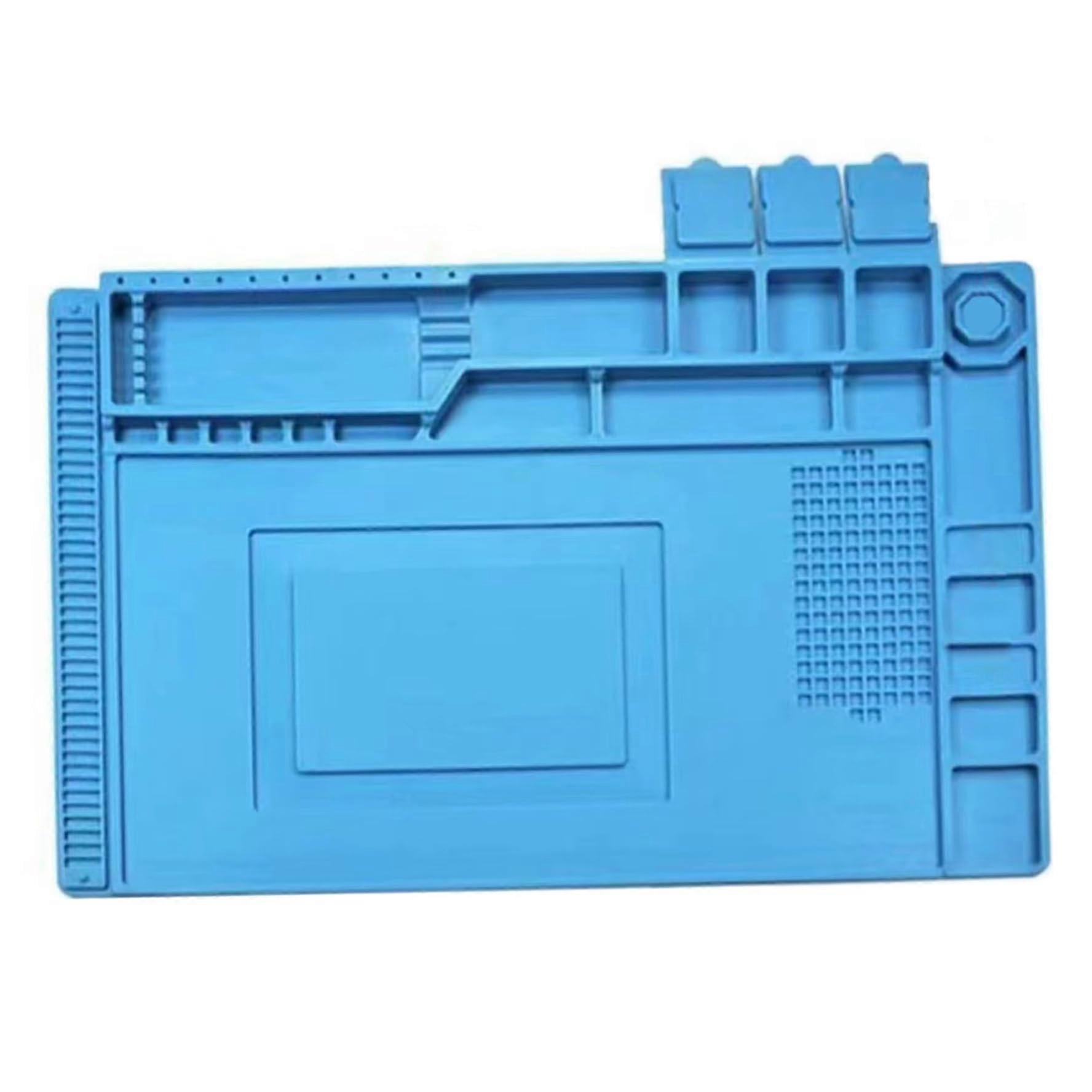 Workbench Mat, 18x12" Anti-Static Silicone Soldering Mat, Heat Resistant with Magnetic Areas for Electronics Tool Organization