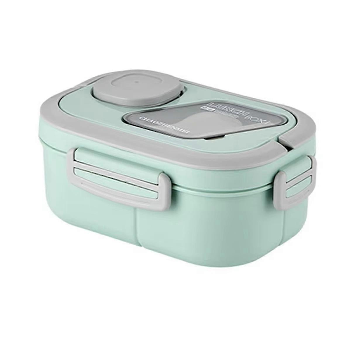 Adults Bento Lunch Box with Salad Container, Leak-Proof, Green
