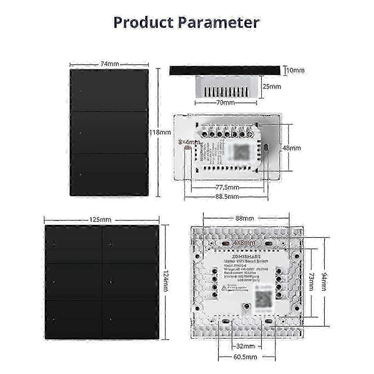 Matter WiFi Smart Switch with APP Control - Dual Gang Wireless Light Switch for Home Automation & Smart Living