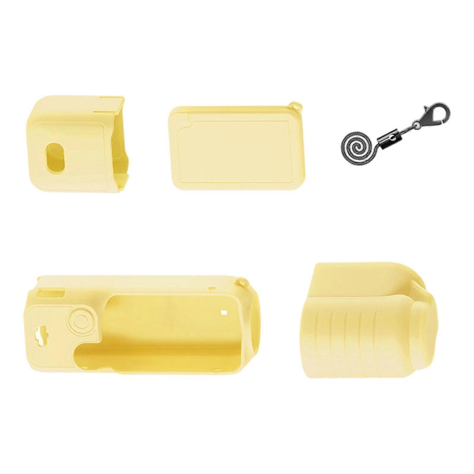 Silicone Guard Case For Pocket 3 Camera Lens Cover Guard Scratchproof Lightweight Construction Quick Installation Yellow