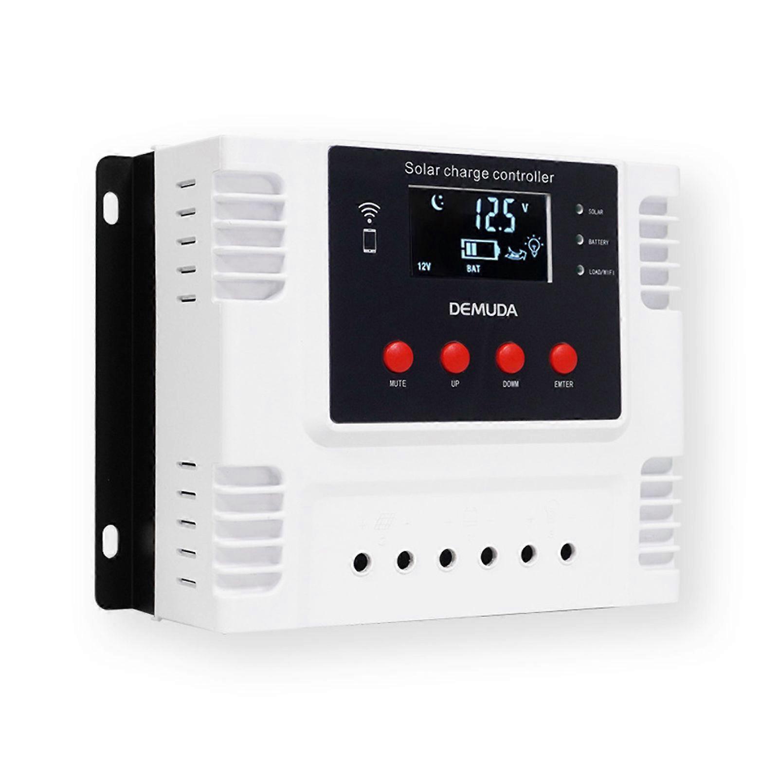 PWM Intelligenter Solarladeregler Mobiltelefon-App-Steuerung Echtzeit-Datenüberwachungsgerät LED-Anzeige 12V / 24V Controller für Blei-Säure-Ternär
