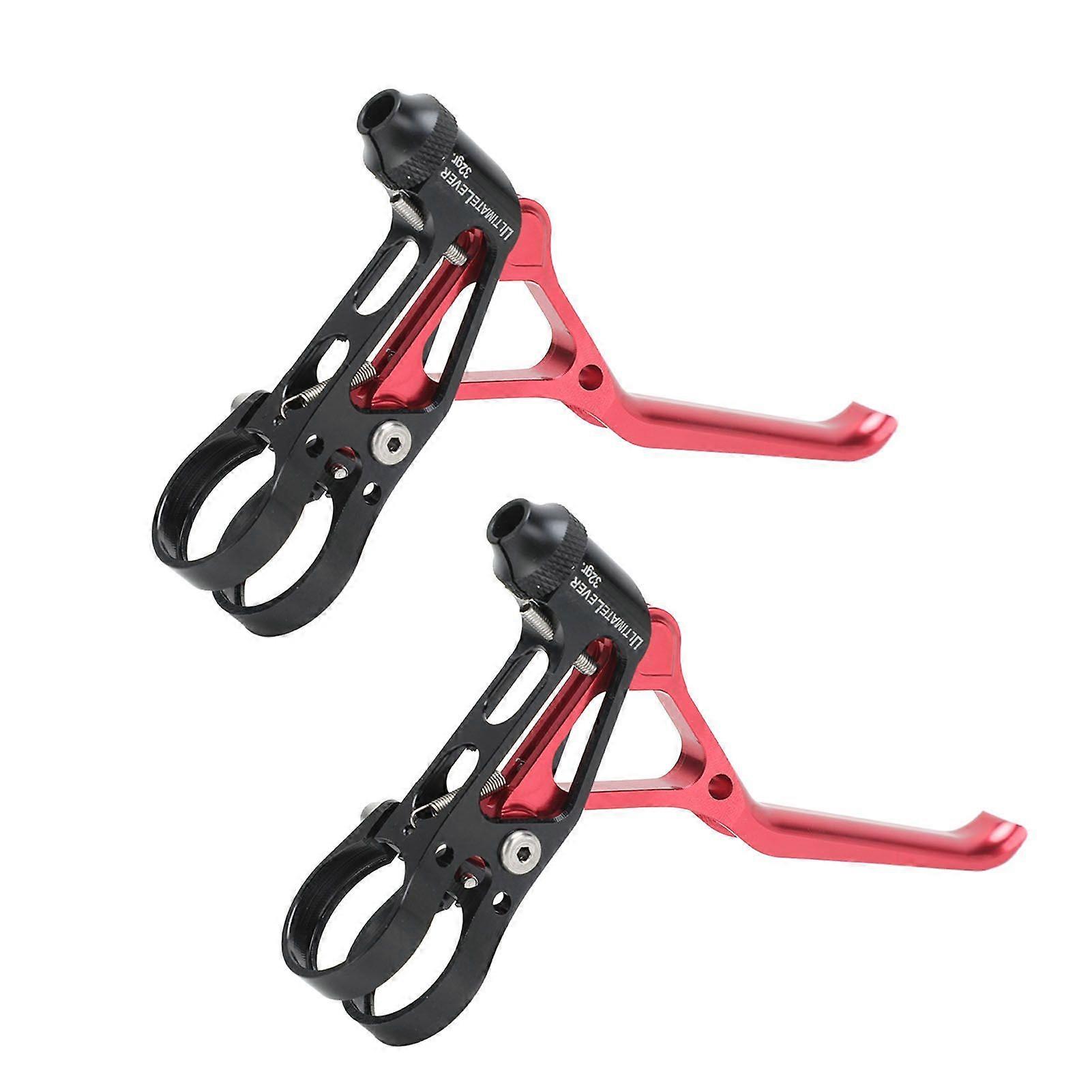2Pcs Ultralight Hollow Brake Handle CNC Easy Adjustment Lightweight Aluminum Alloy Road Bike Brake Lever for 22.2mm Handlebar Red