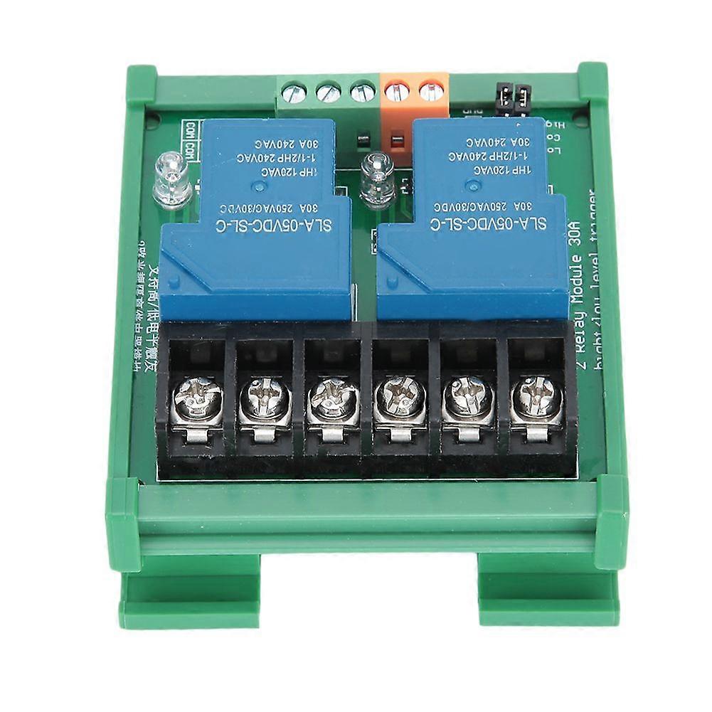 2 Channel 30A 5V Relay Module with Optocoupler Isolation Support High/Low Level Trigger
