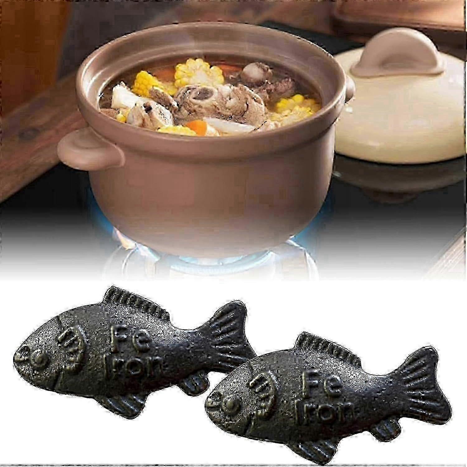 Poisson de fer chanceux, poisson en fonte pour la cuisson infusée de fer, ajoutez du fer naturel à l’eau alimentaire, outil de cuisson réutilisable efficace et sûr, idéal pour les végétaliens