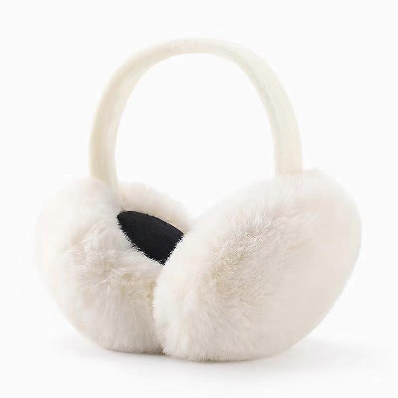 Winter earmuffs foldable plush earmuffs white