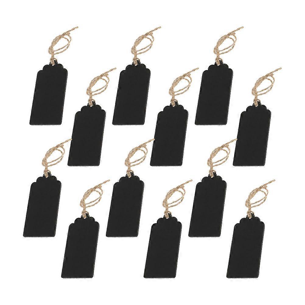 Wooden Mini Blackboards 40Pcs Double Side Display Message Boards For DIY Crafts And Home Decoration Featuring Hemp Rope