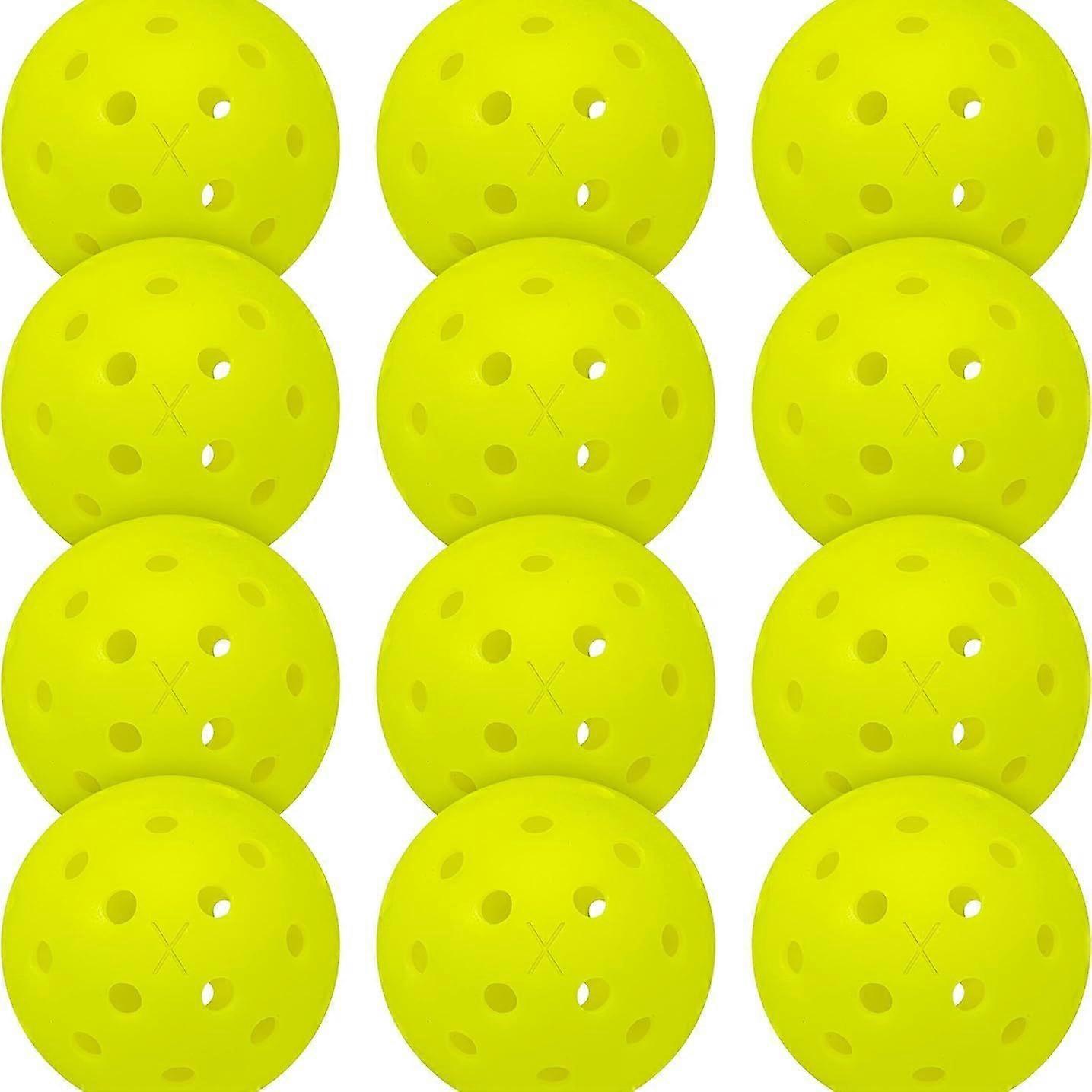 INF Pickleballbollar 12-pack, Högstudsande Utomhus PE Pickleballs, 