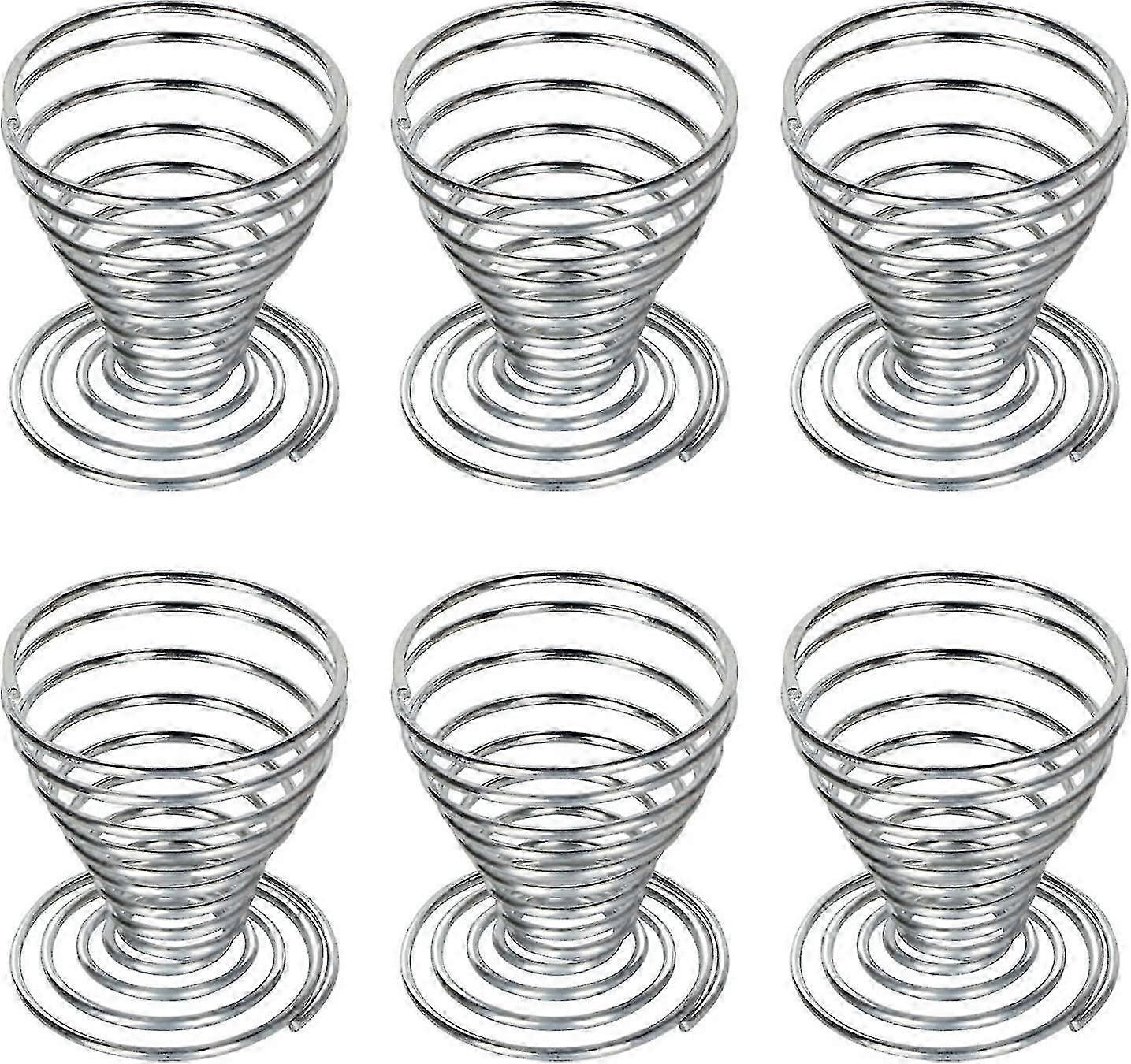 6 x edelstahl eierbecher stahldraht spiralfeder