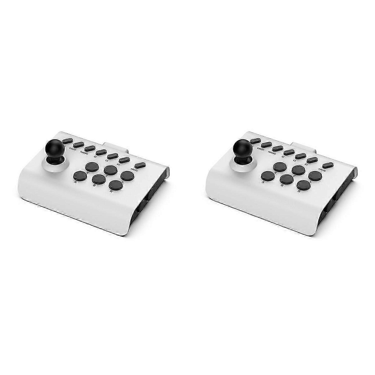 Wireless Joystick Controller Arcade Fighting Game White+Black