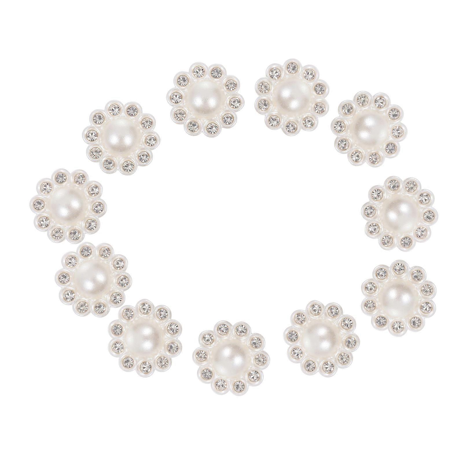 Decorative Rhinestone Button for DIY Crafting 100Pcs White Resin Buttons