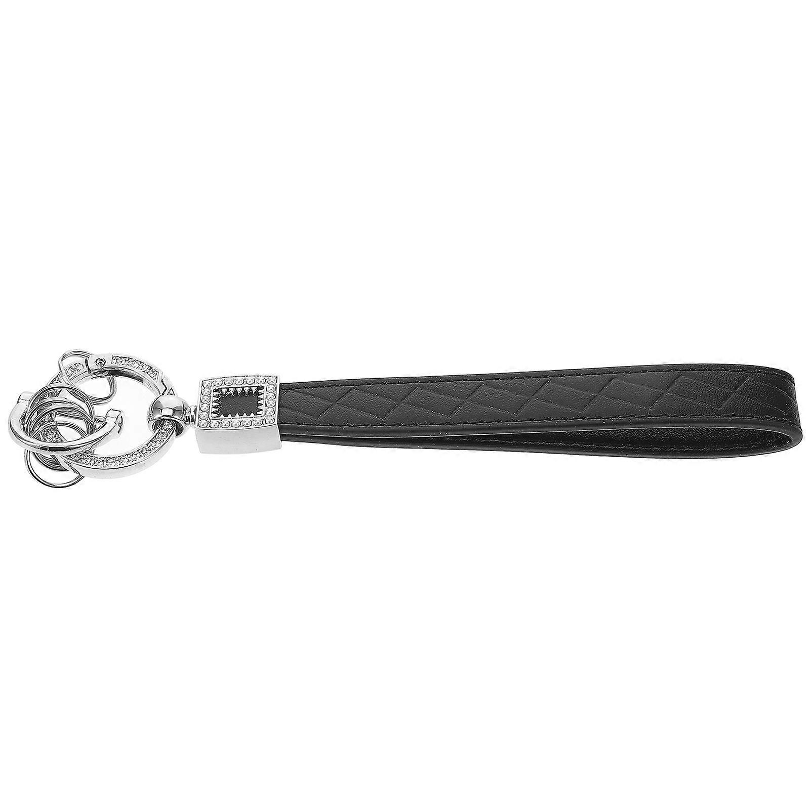 Black Zinc Alloy Wristlet Keychain for Car Keys 1Set Durable Accessory