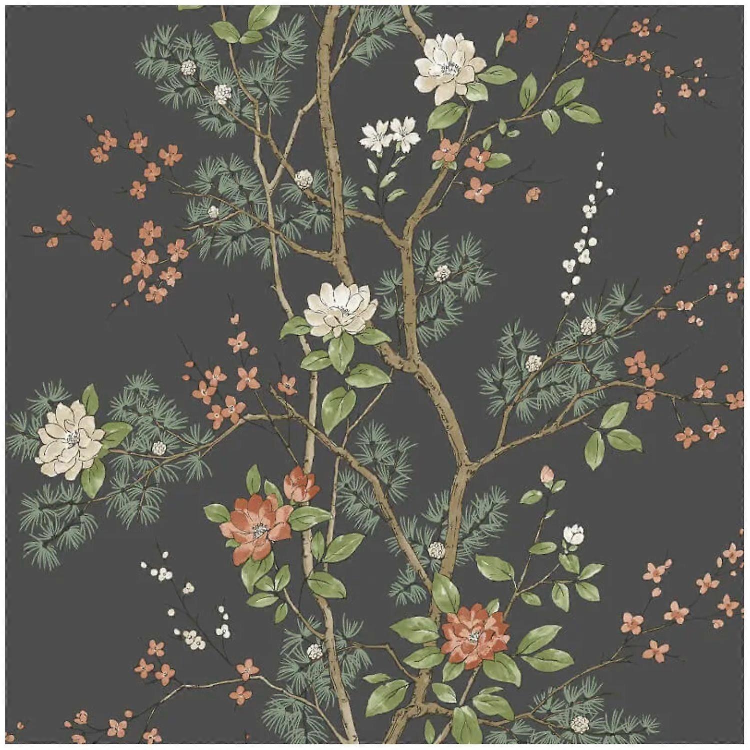 Belgravia Bridget Floral Charcoal Wallpaper