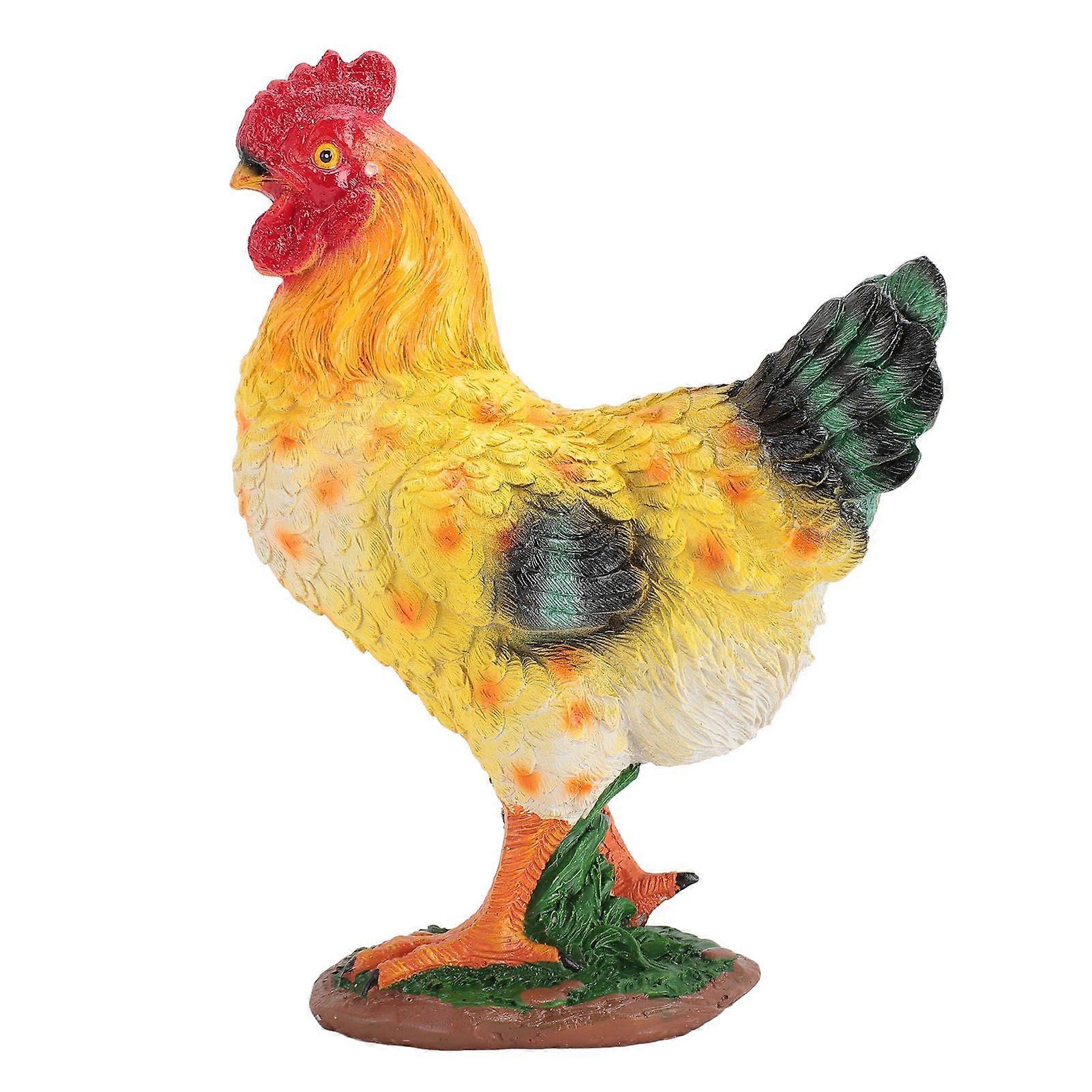 Chicken Figurine Resin Chicken Statue Garden Ornament Farm Animals Collection for Outdoor Backyard Patio Lawn Decoration Hen