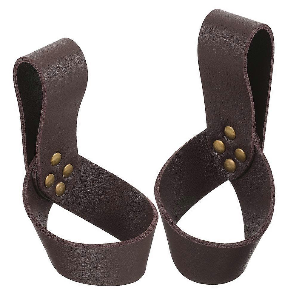 PU Medieval Sword Holder for Protecting Use 2Pcs Brown Sword Frog