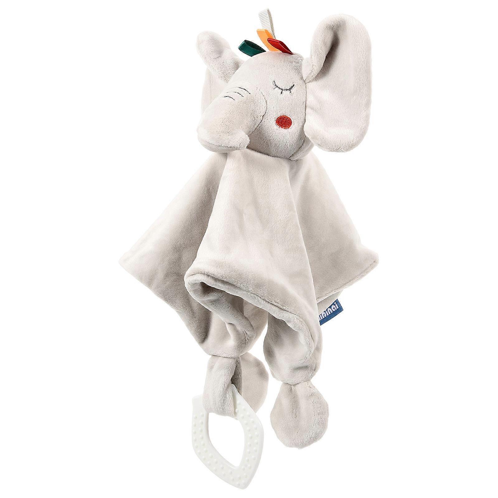 Soft Baby Security Blanket Plush Elephant Snuggle Blanket Infant Comforting Travel Light Grey 32x21cm Comforting 1Set