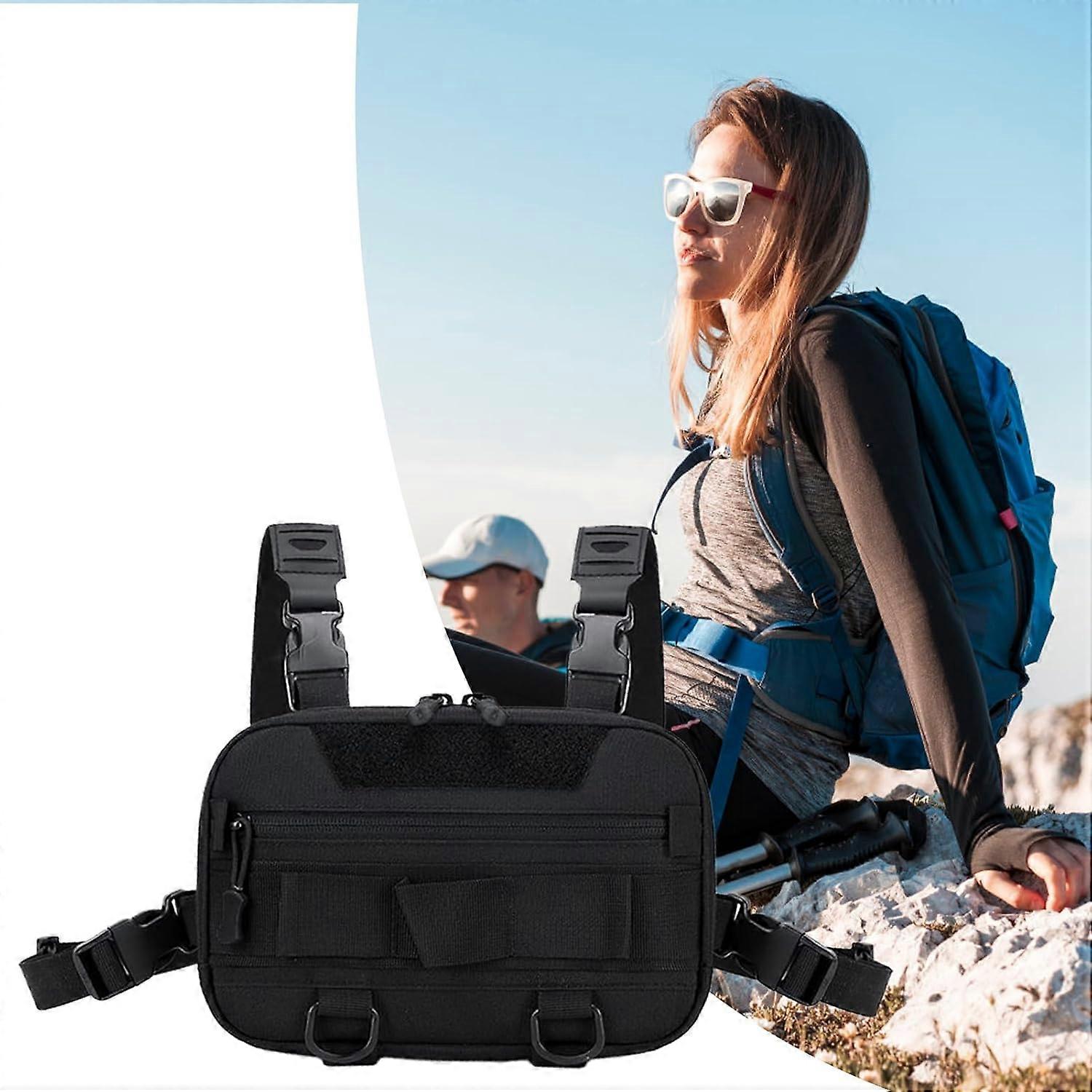 Fishing Sling Bag - Lightweight Chest Pack for Men with Multiple Compartments for Tools, Gadgets, Sunglasses, Keys, Black